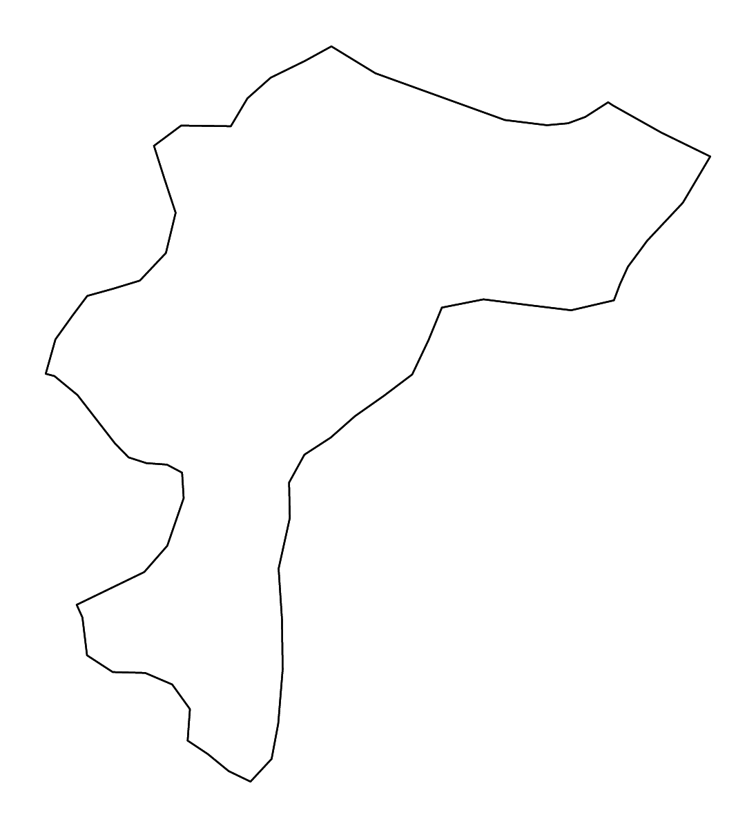Mapa de contorno de Tovuz, Azerbaijan con ríos.