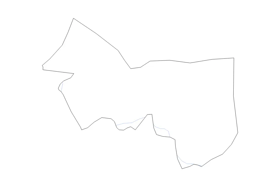 Carte de Zardab, Azerbaijan de type contour et rivières pour Asie, montrant contour et rivières avec des limites nettes.