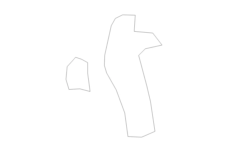 Outline map of Northern Governorate, Bahrain with subdivision borders.
