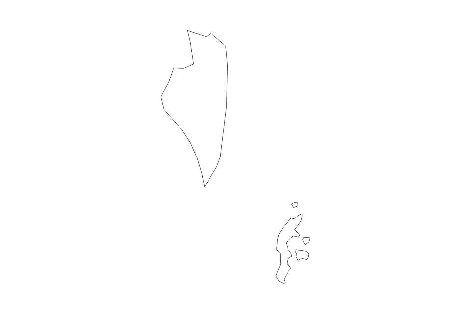 Mapa de Southern, Bahrain de tipo contorno para Asia, con contorno con límites limpios.