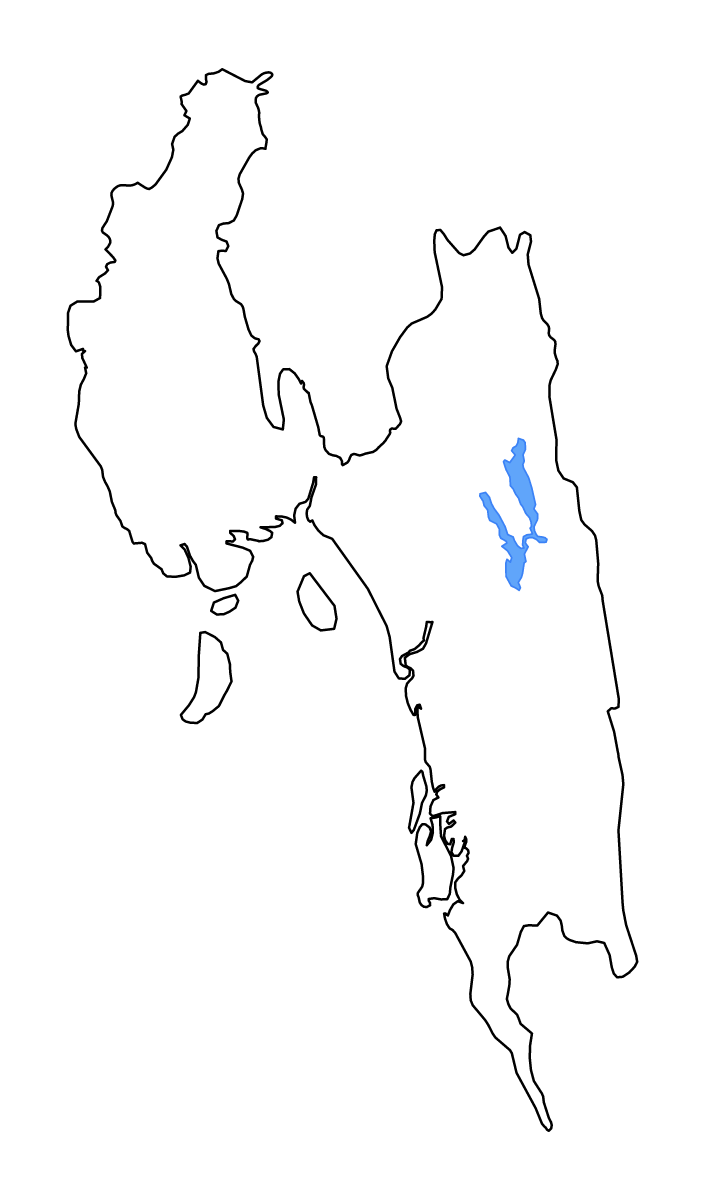 Carte de contour de Chattogram, Bangladesh avec lacs et rivières.