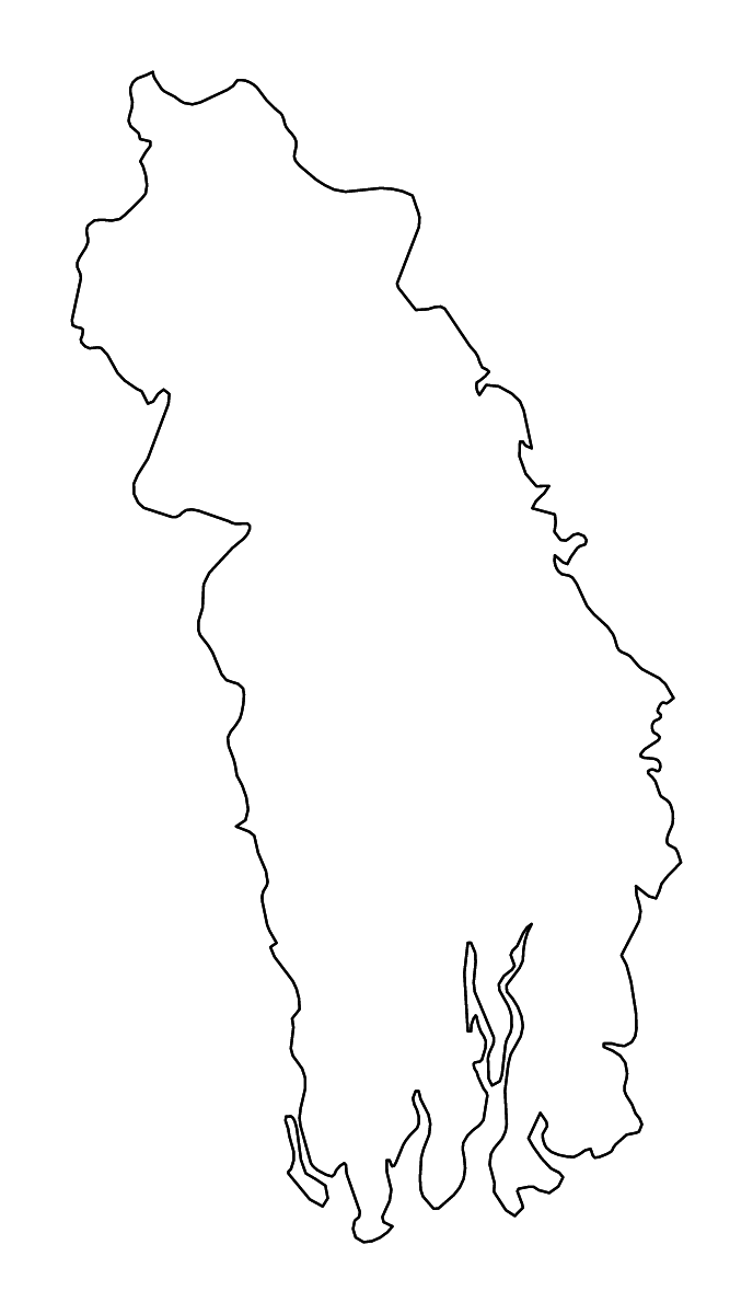 Carte de contour de Khulna, Bangladesh avec rivières.