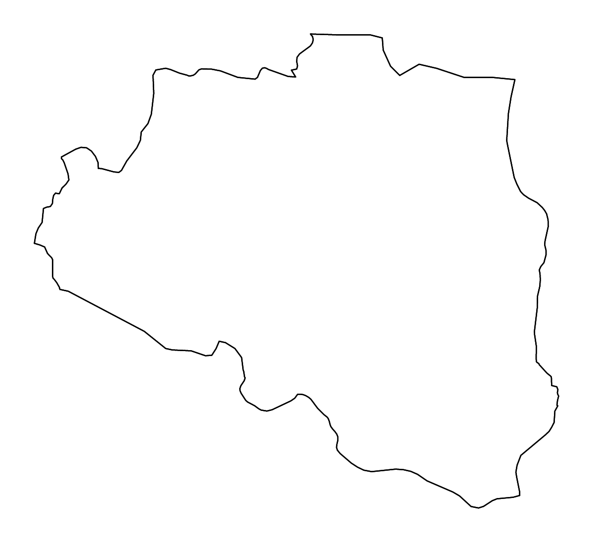 Carte de contour de Rajshahi, Bangladesh avec rivières.