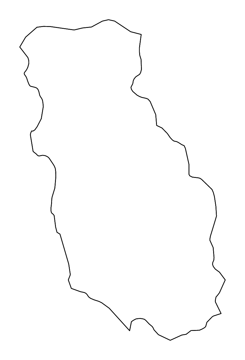 Mapa de contorno de Bumthang, Bhutan con ríos.