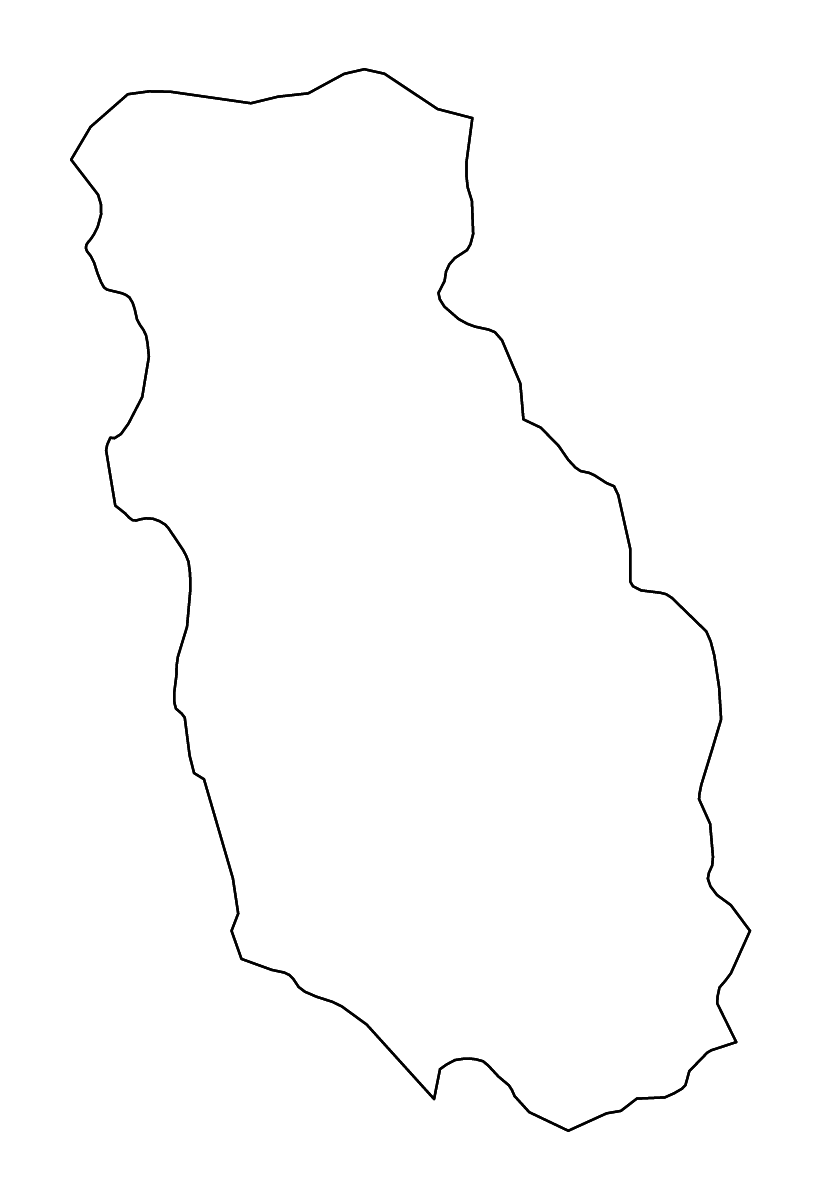 Mapa de contorno de Bumthang, Bhutan con ríos.