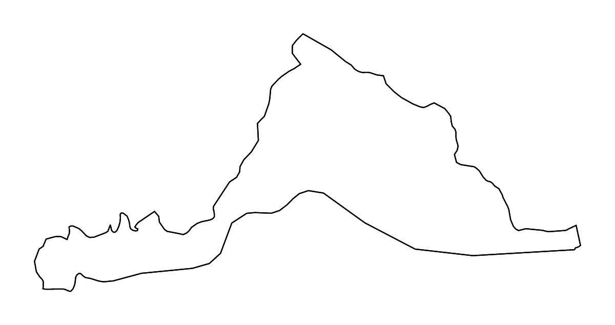 Outline map of Geylegphug District, Bhutan with rivers.