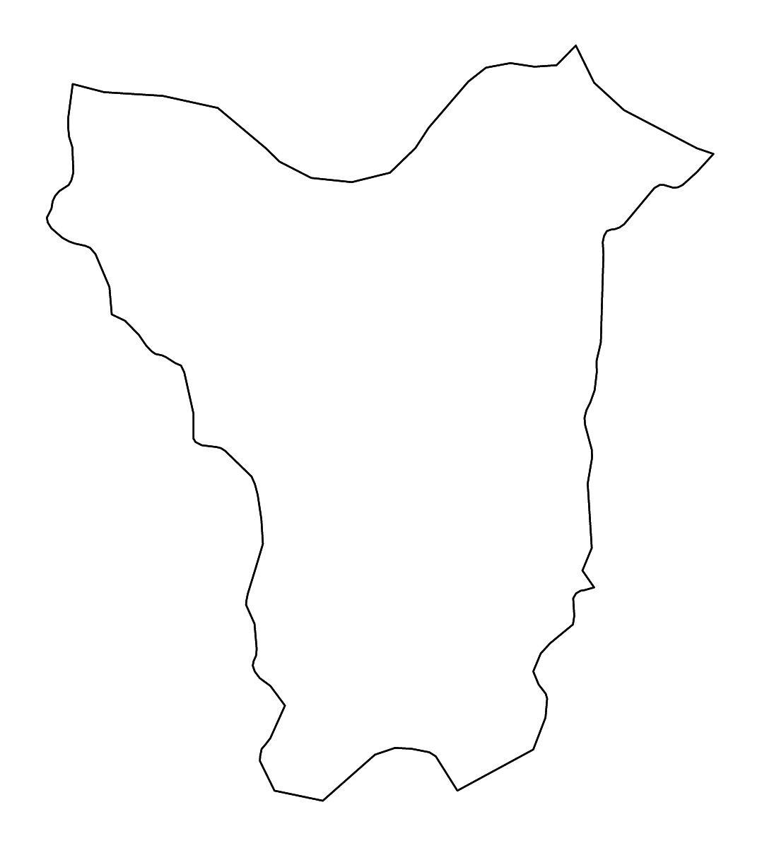 Carte de contour de Lhuntse, Bhutan avec rivières.