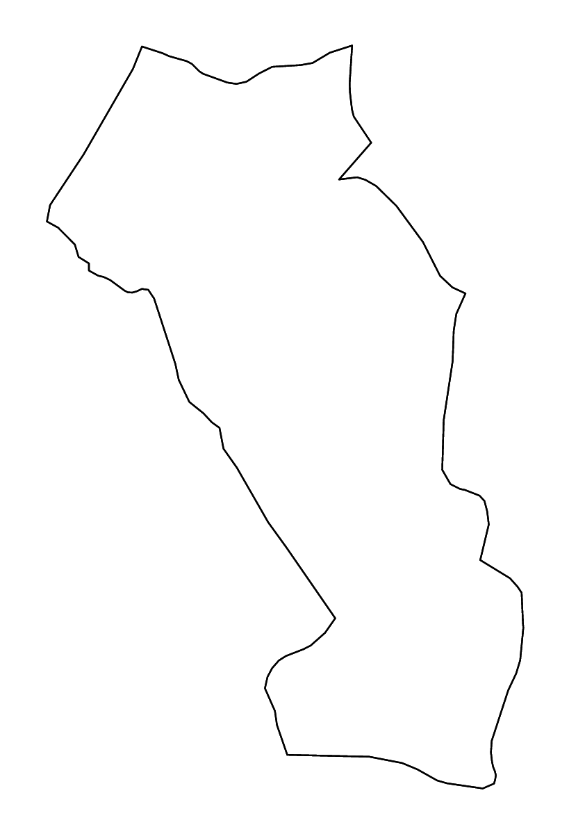 Mapa de contorno de Paro, Bhutan con ríos.