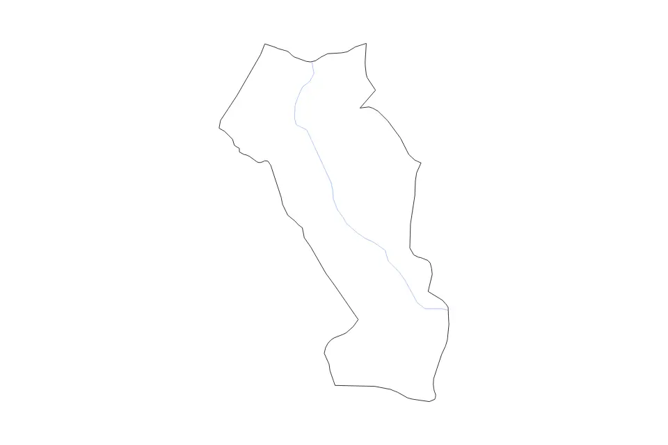 Outline map of Paro District, Bhutan with subdivision borders and rivers.