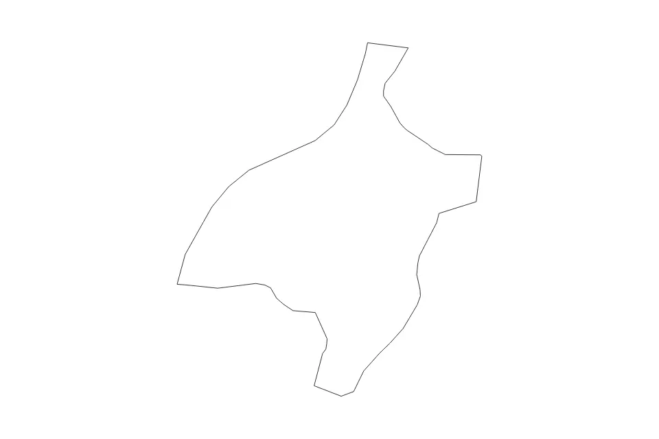 Outline map of Pemagatshel District, Bhutan with subdivision borders.