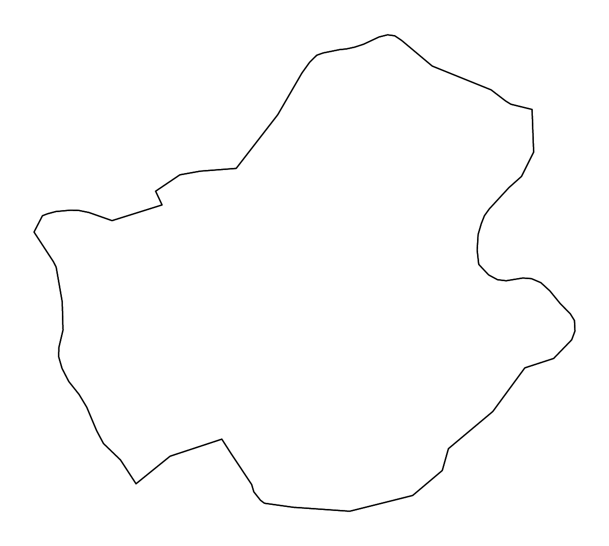 Mapa de contorno de Punakha, Bhutan con ríos.