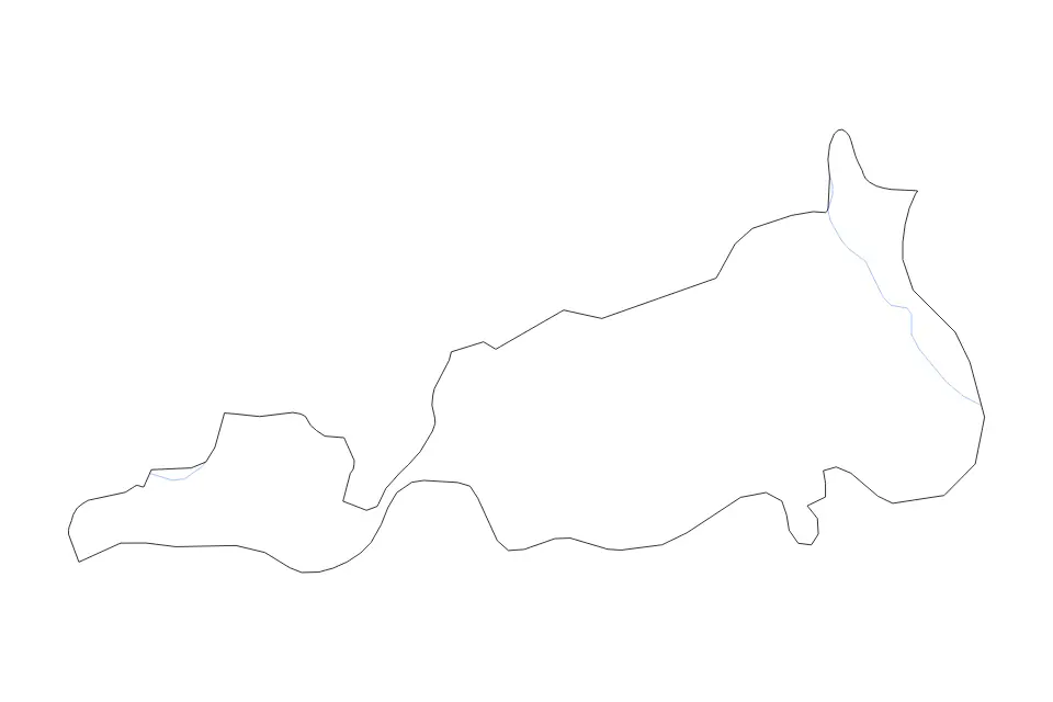 Mapa de Samdrup Jongkhar, Bhutan de tipo contorno y ríos para Asia, con contorno y ríos con límites limpios.