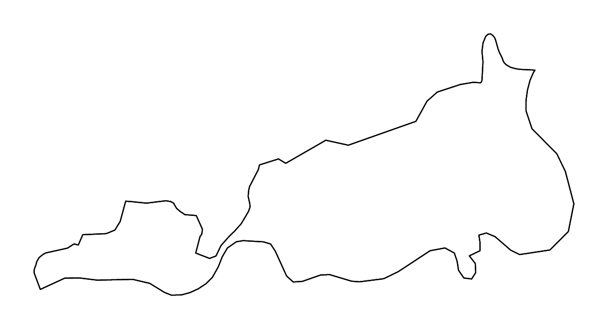Mapa de contorno de Samdrup Jongkhar, Bhutan con ríos.
