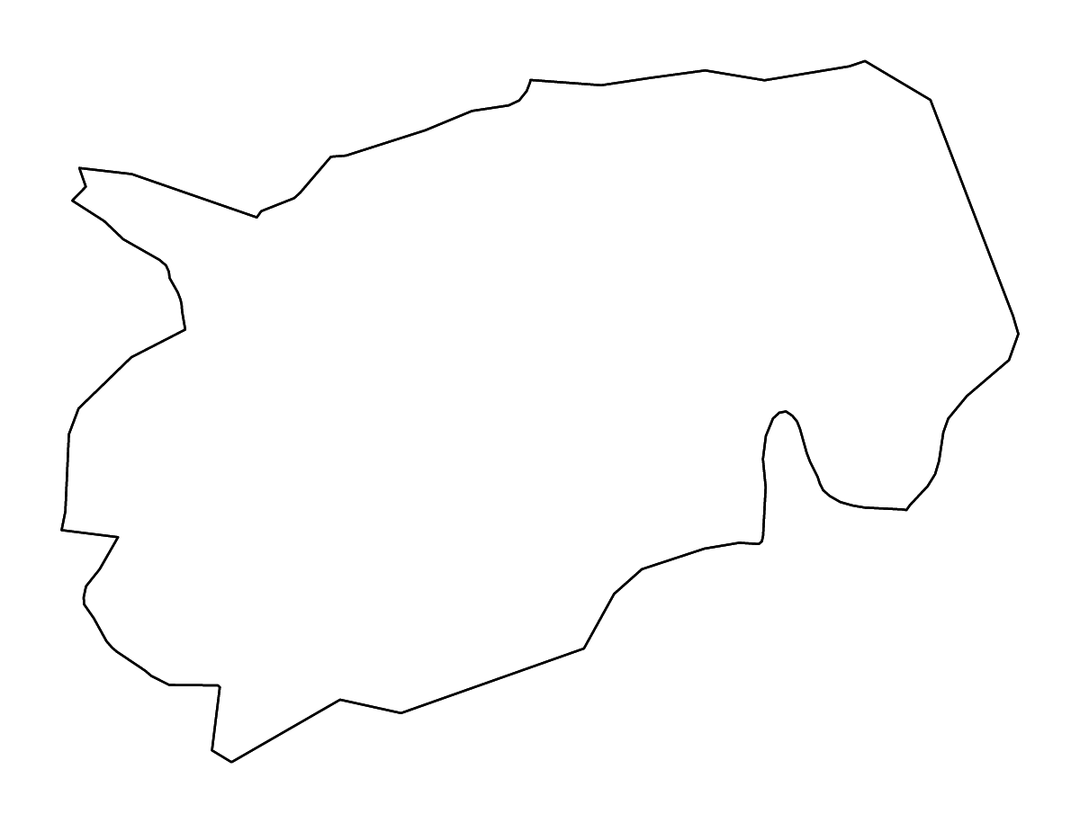 Mapa de contorno de Trashigang, Bhutan con ríos.