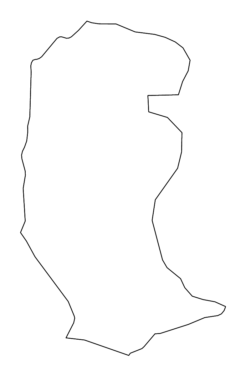 Mapa de contorno de Trashiyangtse, Bhutan con ríos.