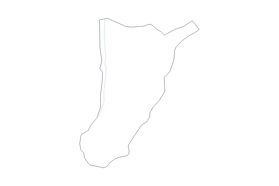 Mapa de Tsirang, Bhutan de tipo contorno y ríos para Asia, con contorno y ríos con límites limpios.