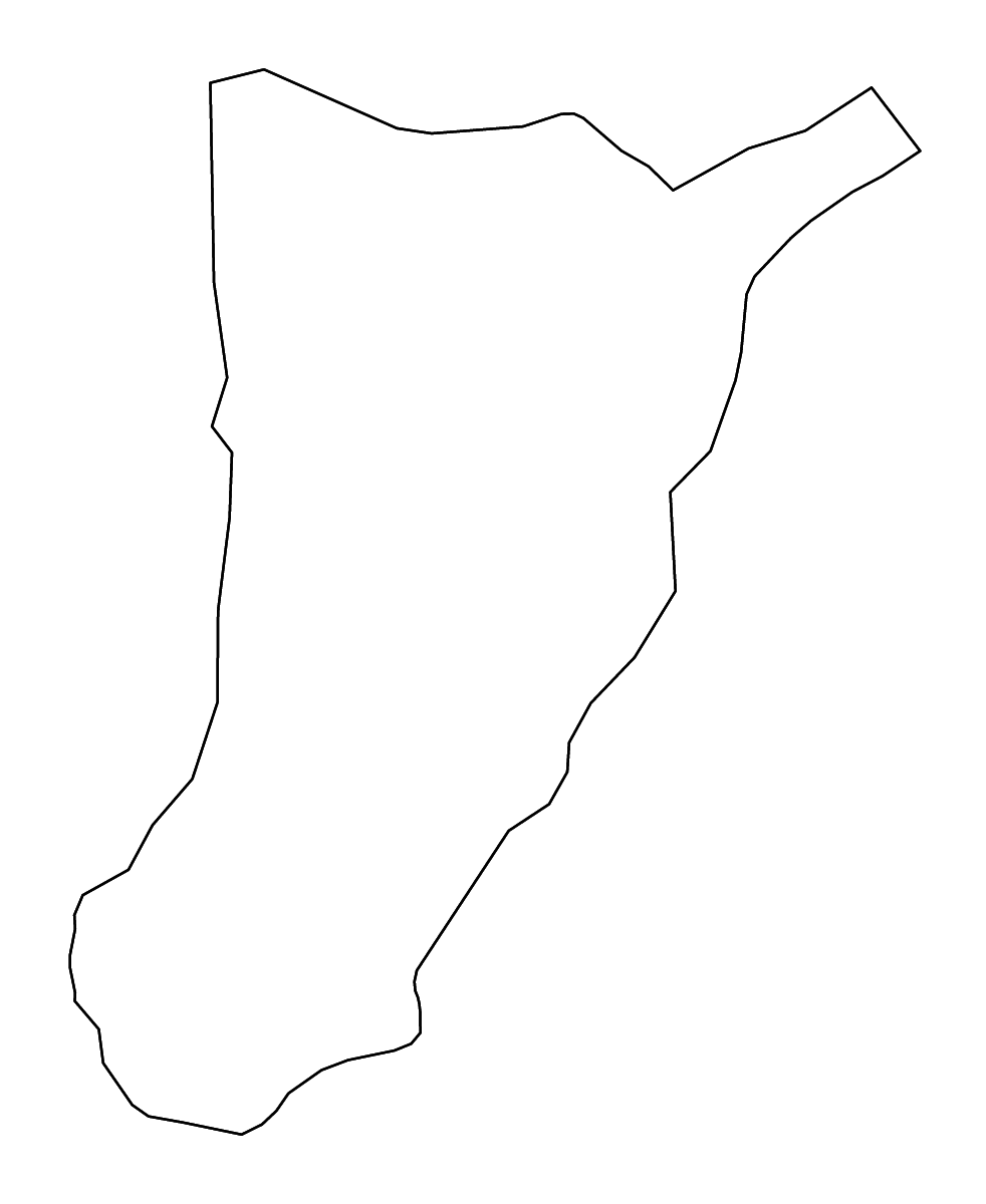Mapa de contorno de Tsirang, Bhutan con ríos.