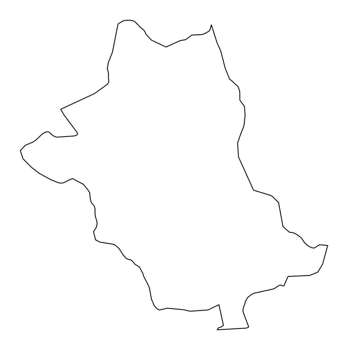 Mapa de contorno de Zhemgang, Bhutan con ríos.