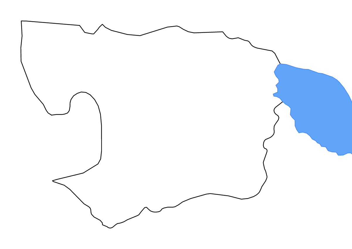 Mapa de contorno de Battambang, Cambodia con lagos y ríos.