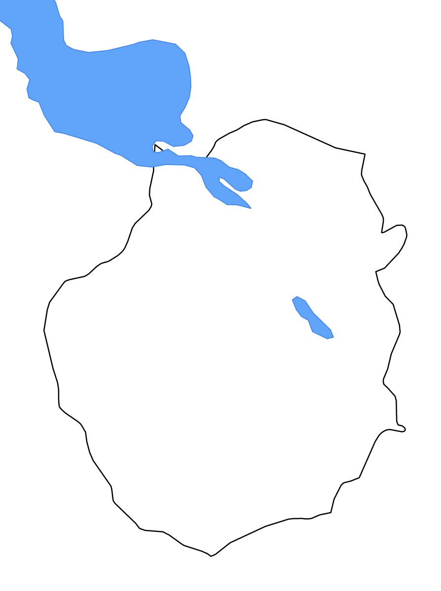 Carte de contour de Kampong Chhnang, Cambodia avec lacs et rivières.