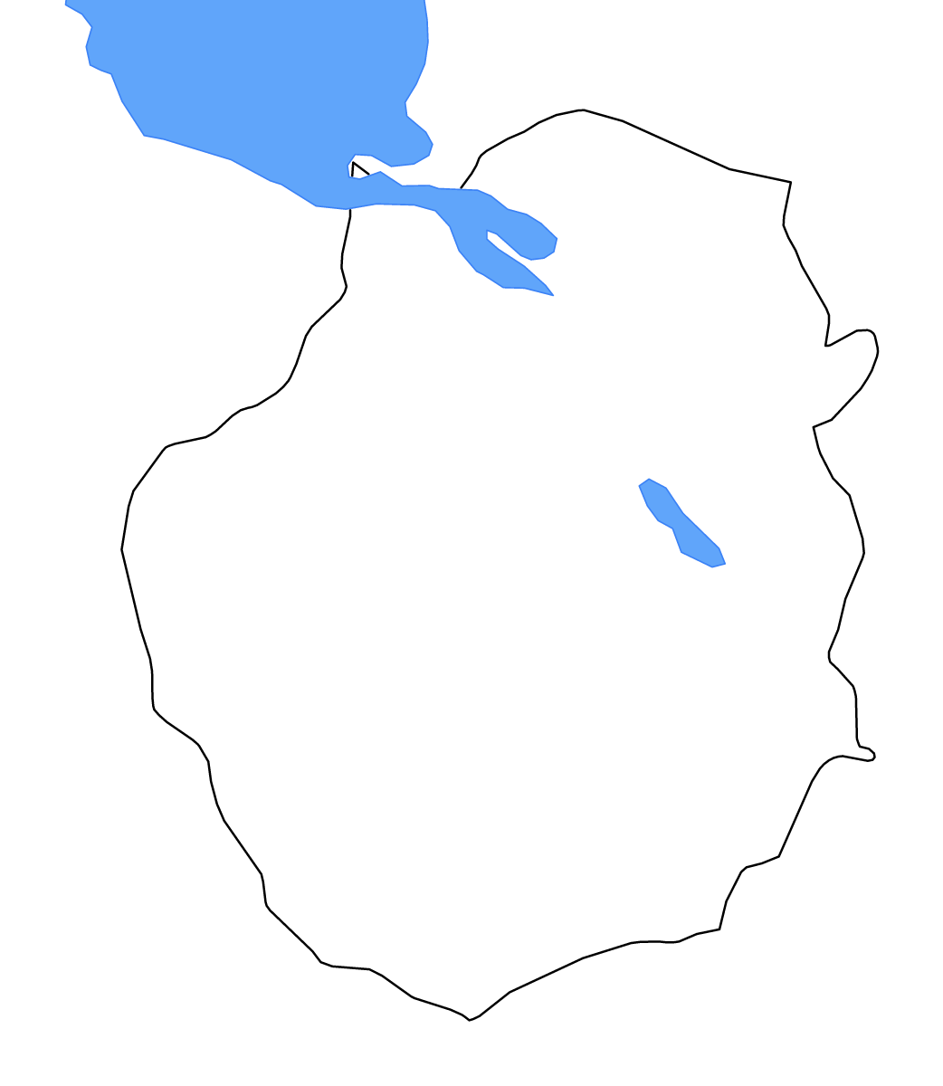 Carte de contour de Kampong Chhnang, Cambodia avec lacs et rivières.