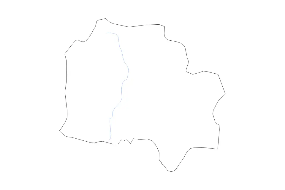 Mapa de Kampot, Cambodia de tipo contorno y ríos para Asia, con contorno y ríos con límites limpios.