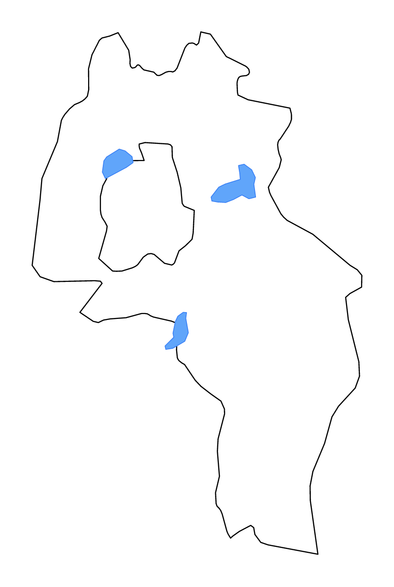 Carte de contour de Kandal, Cambodia avec lacs et rivières.