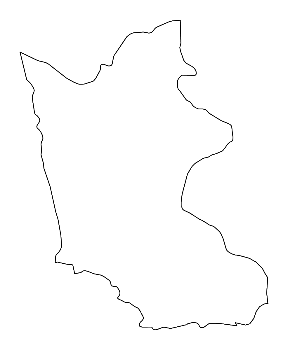 Carte de contour de Kratié, Cambodia avec rivières.