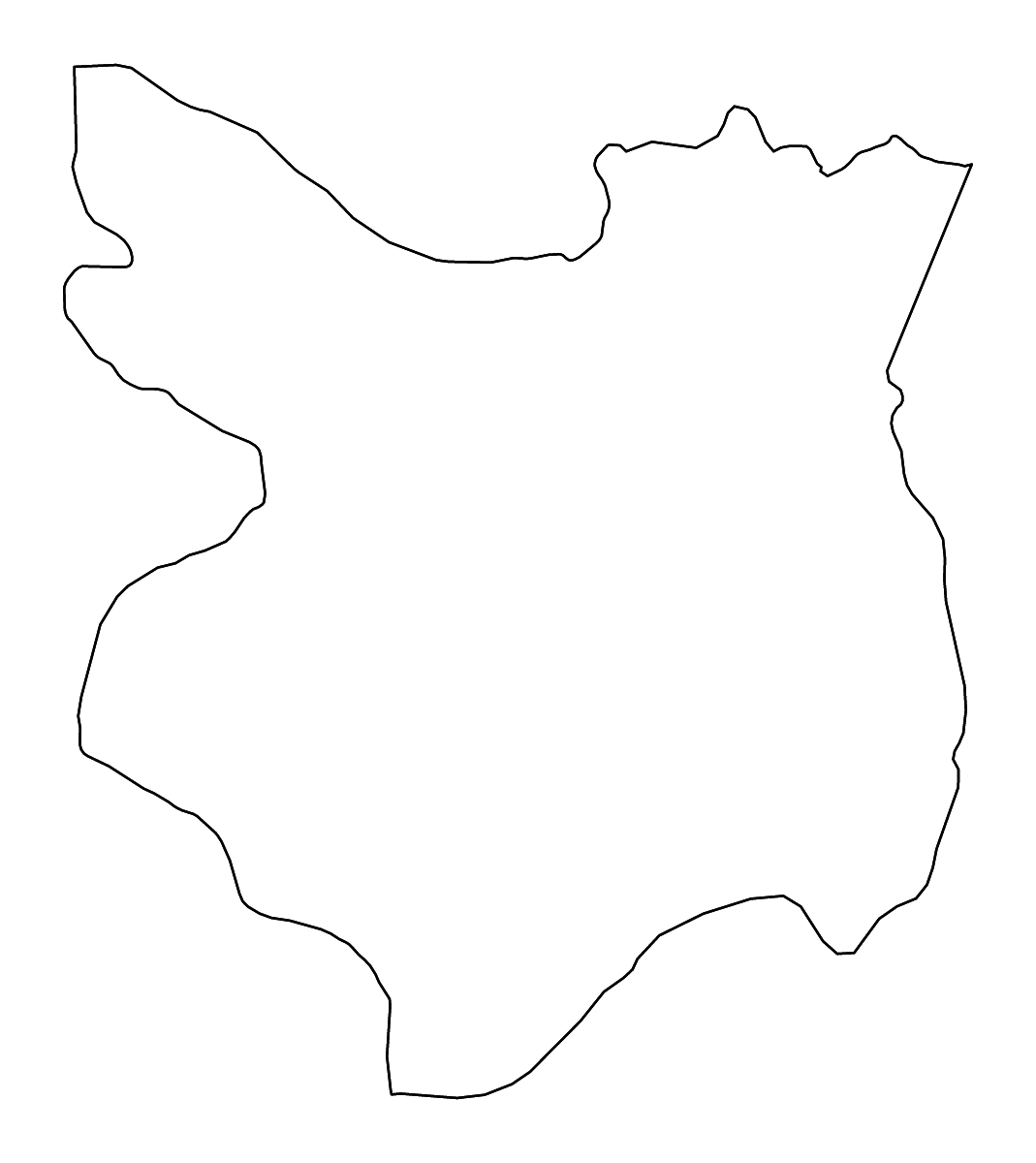 Carte de contour de Mondulkiri, Cambodia avec rivières.