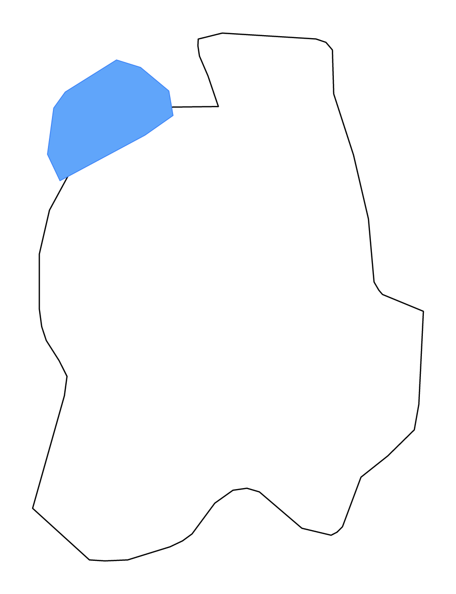 Mapa de contorno de Phnom Penh, Cambodia con lagos y ríos.