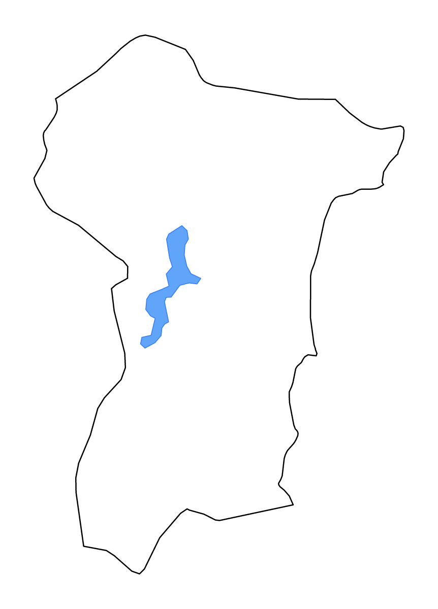 Carte de contour de Prey Veng, Cambodia avec lacs et rivières.