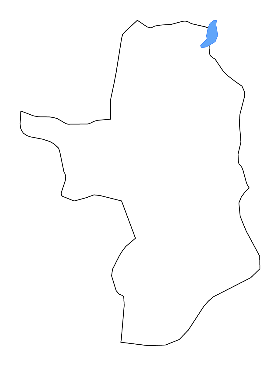 Mapa de contorno de Takéo, Cambodia con lagos.