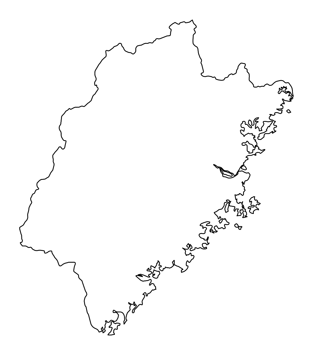 Outline map of Fujian, China with rivers.