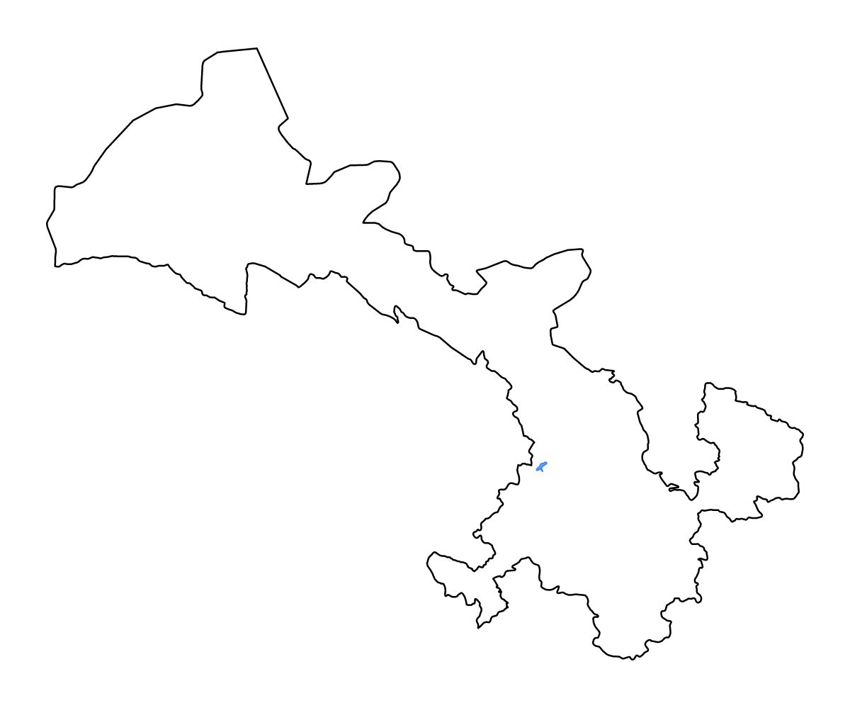 Carte de contour de Gansu, China avec lacs et rivières.