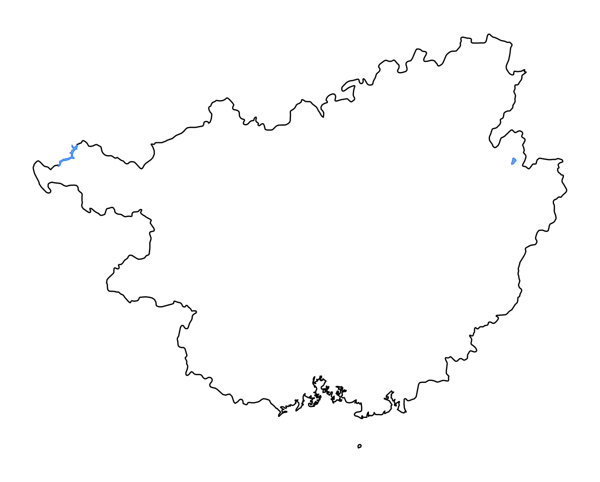 Carte de contour de Guangxi, China avec lacs et rivières.