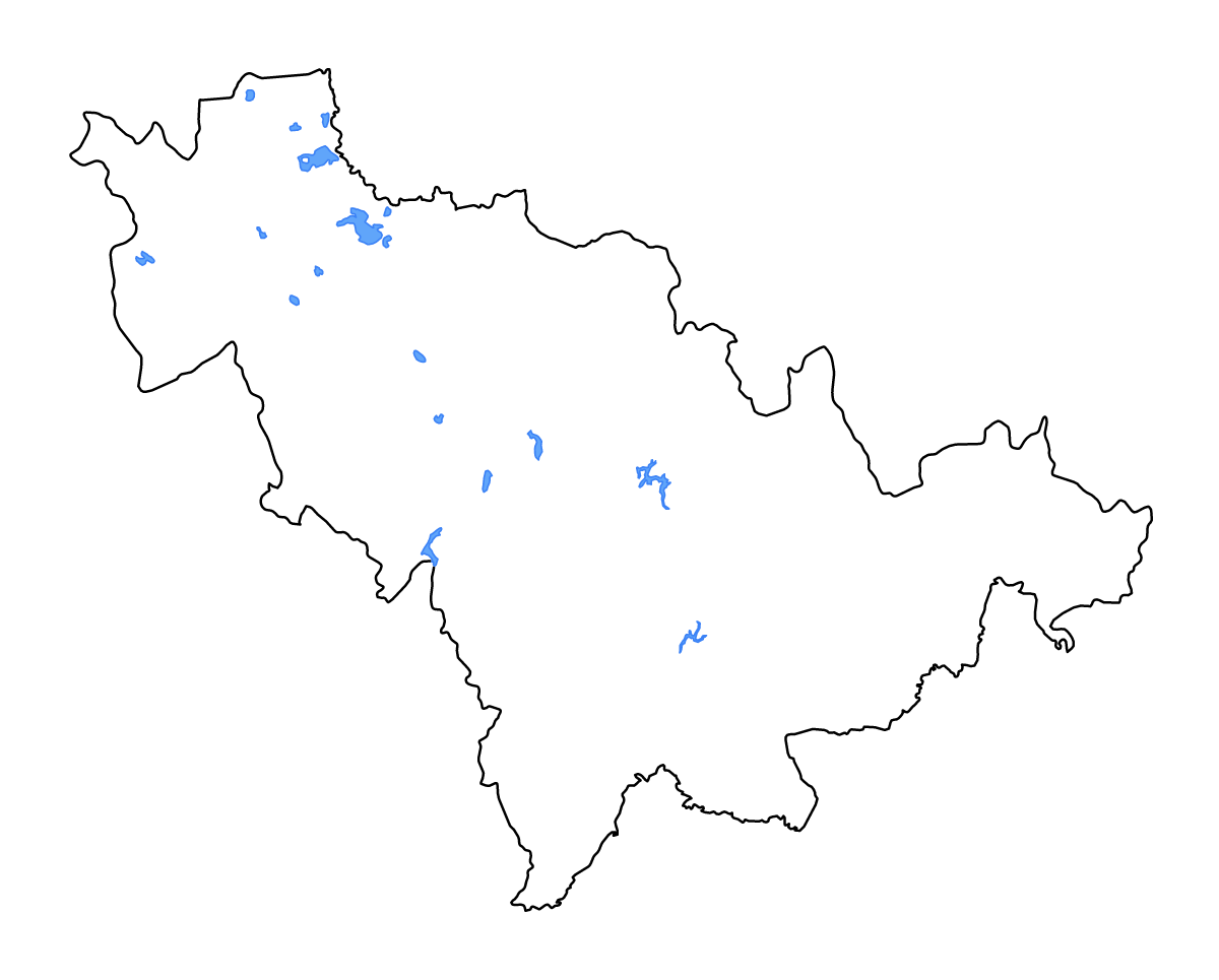 Carte de contour de Jilin, China avec lacs et rivières.