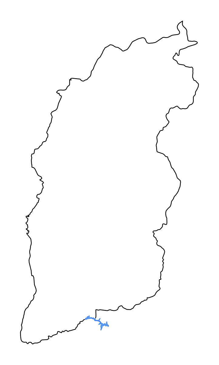 Carte de contour de Shanxi, China avec lacs et rivières.