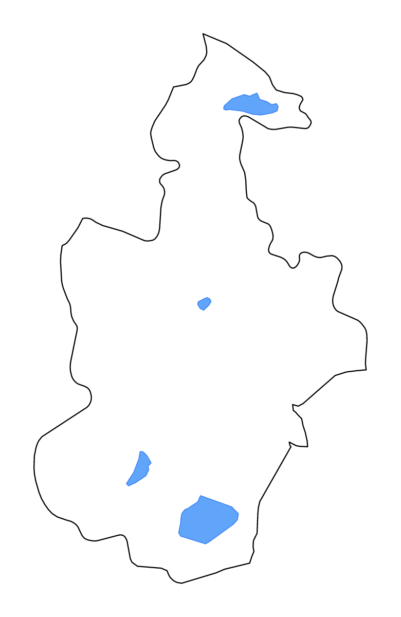 Mapa de contorno de Tianjin, China con lagos y ríos.
