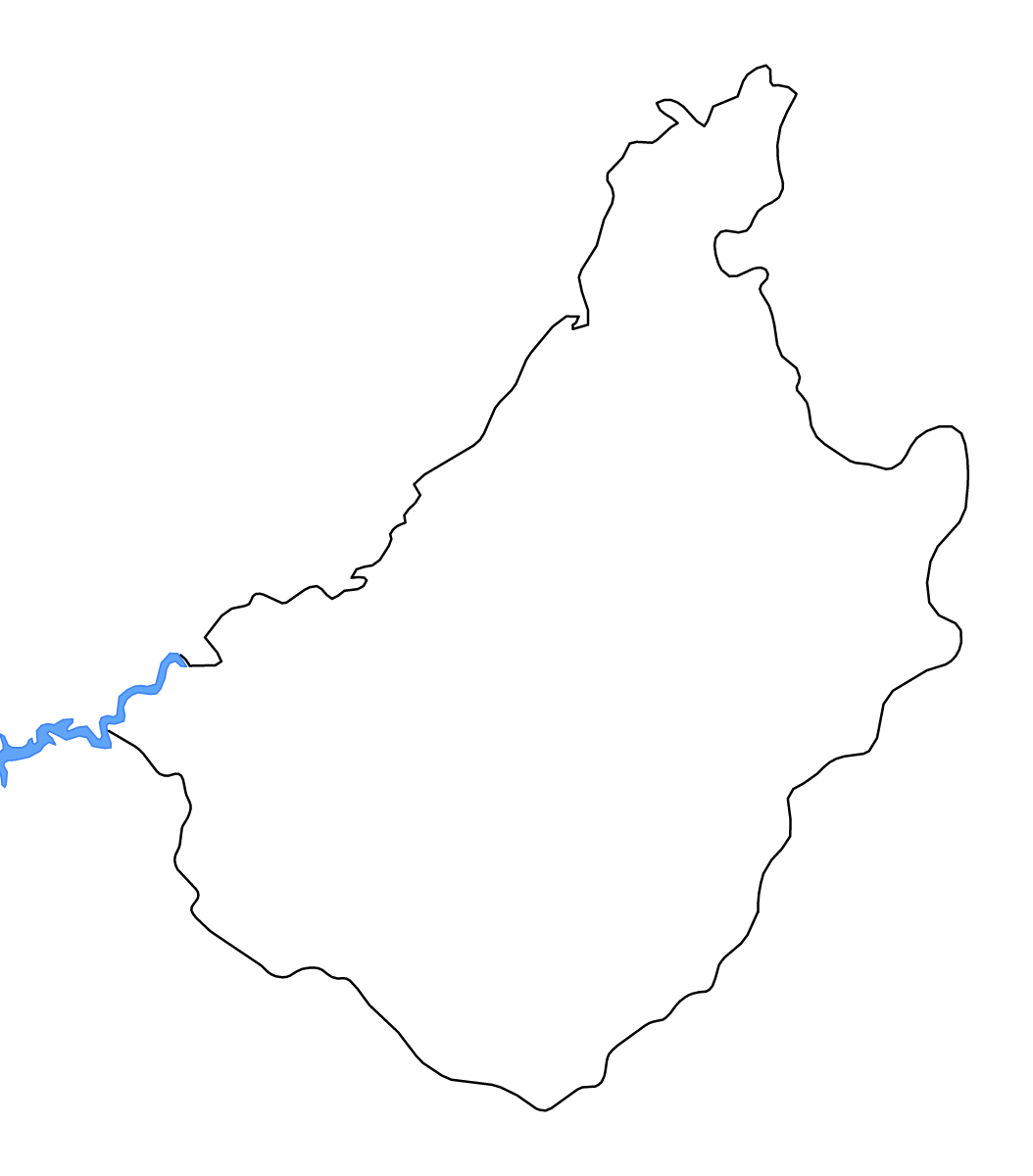 Mapa de contorno de Chagang, Dem. Rep. Korea con lagos y ríos.