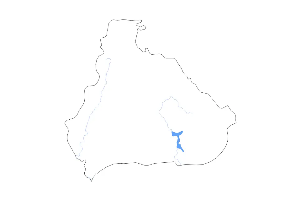 Mapa de Kangwon, Dem Rep Korea de tipo contorno, lagos y ríos para Asia, con contorno, lagos y ríos con elementos de agua como Imnamho.