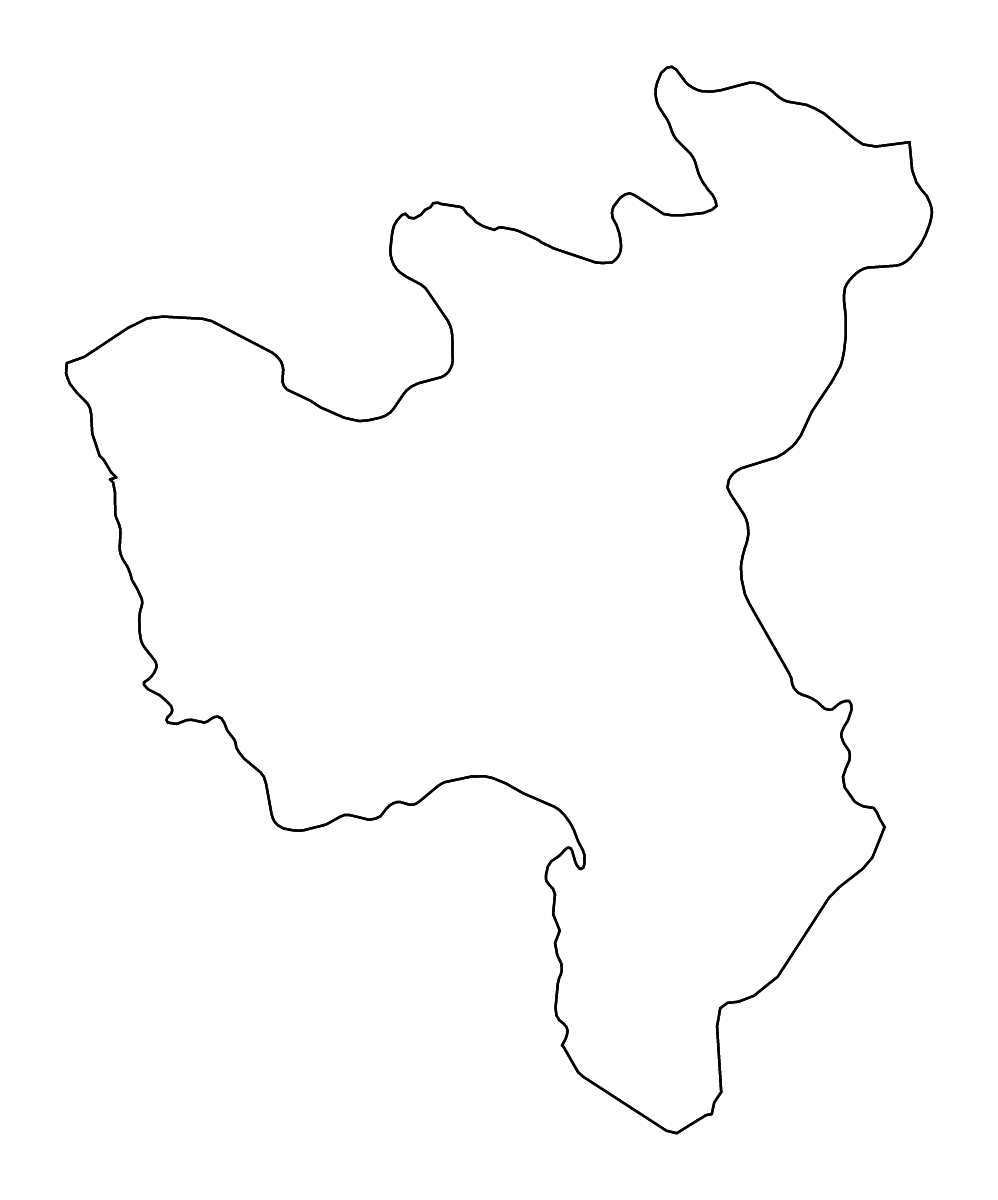 Mapa de contorno de North Hwanghae, Dem. Rep. Korea con ríos.