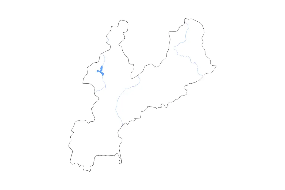 Mapa de South Hamgyong, Dem Rep Korea de tipo contorno, lagos y ríos para Asia, con contorno, lagos y ríos con elementos de agua como Changjin-ho.