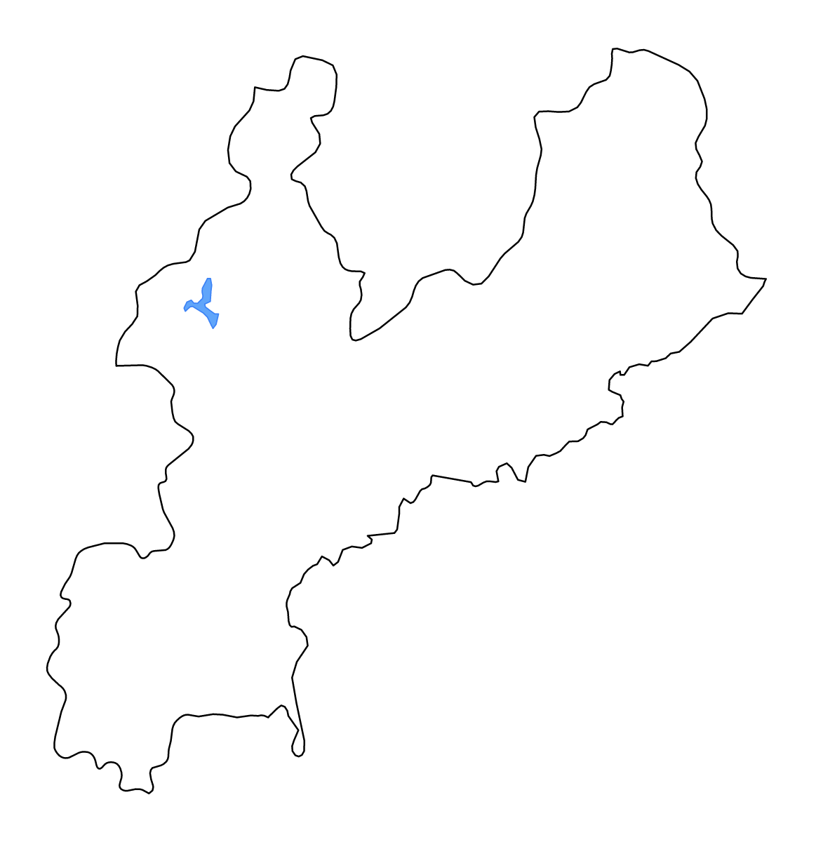 Mapa de contorno de South Hamgyong, Dem. Rep. Korea con lagos y ríos.