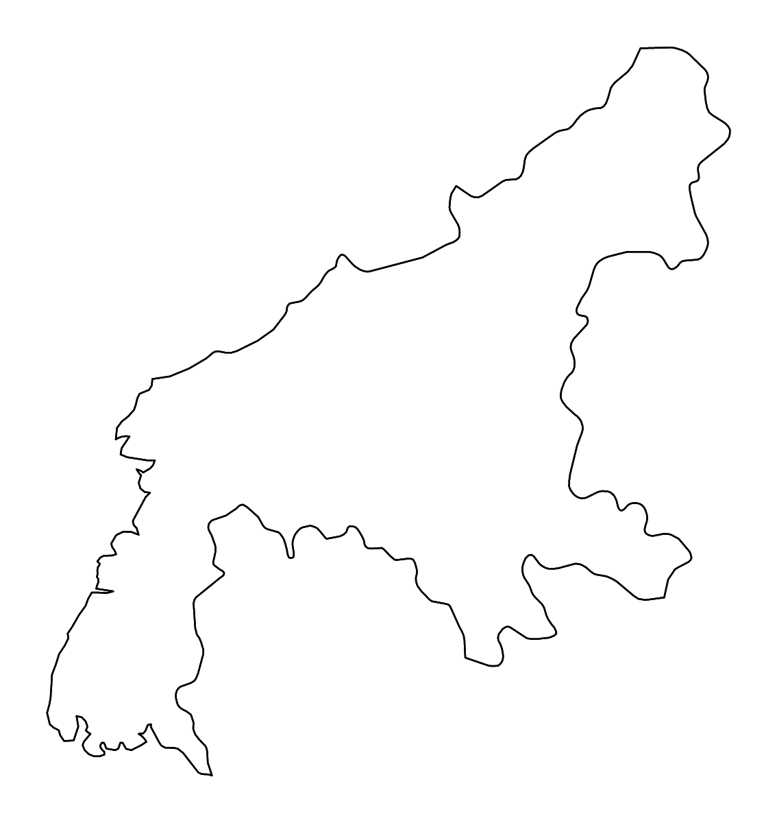 Carte de contour de South Pyongan, Dem. Rep. Korea avec rivières.