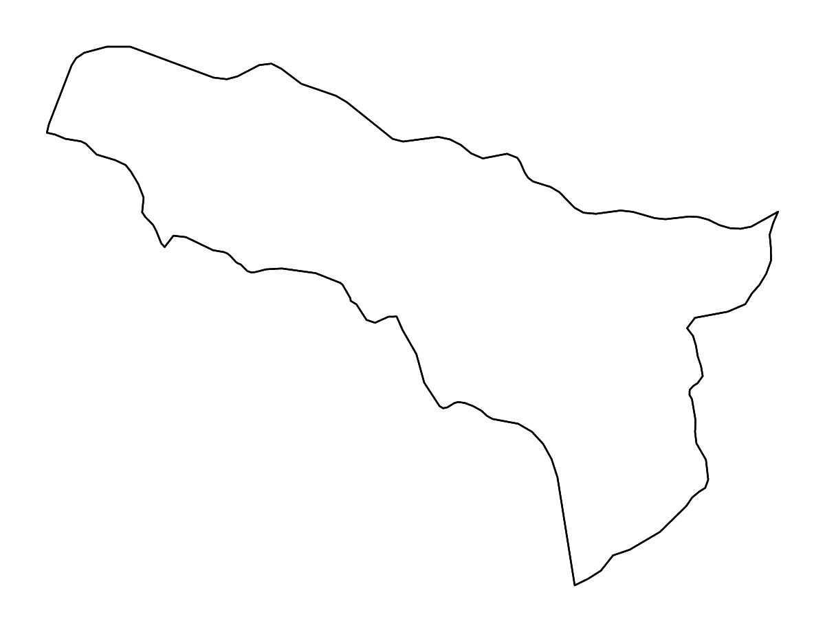 Carte de contour de Abkhazia, Georgia avec rivières.