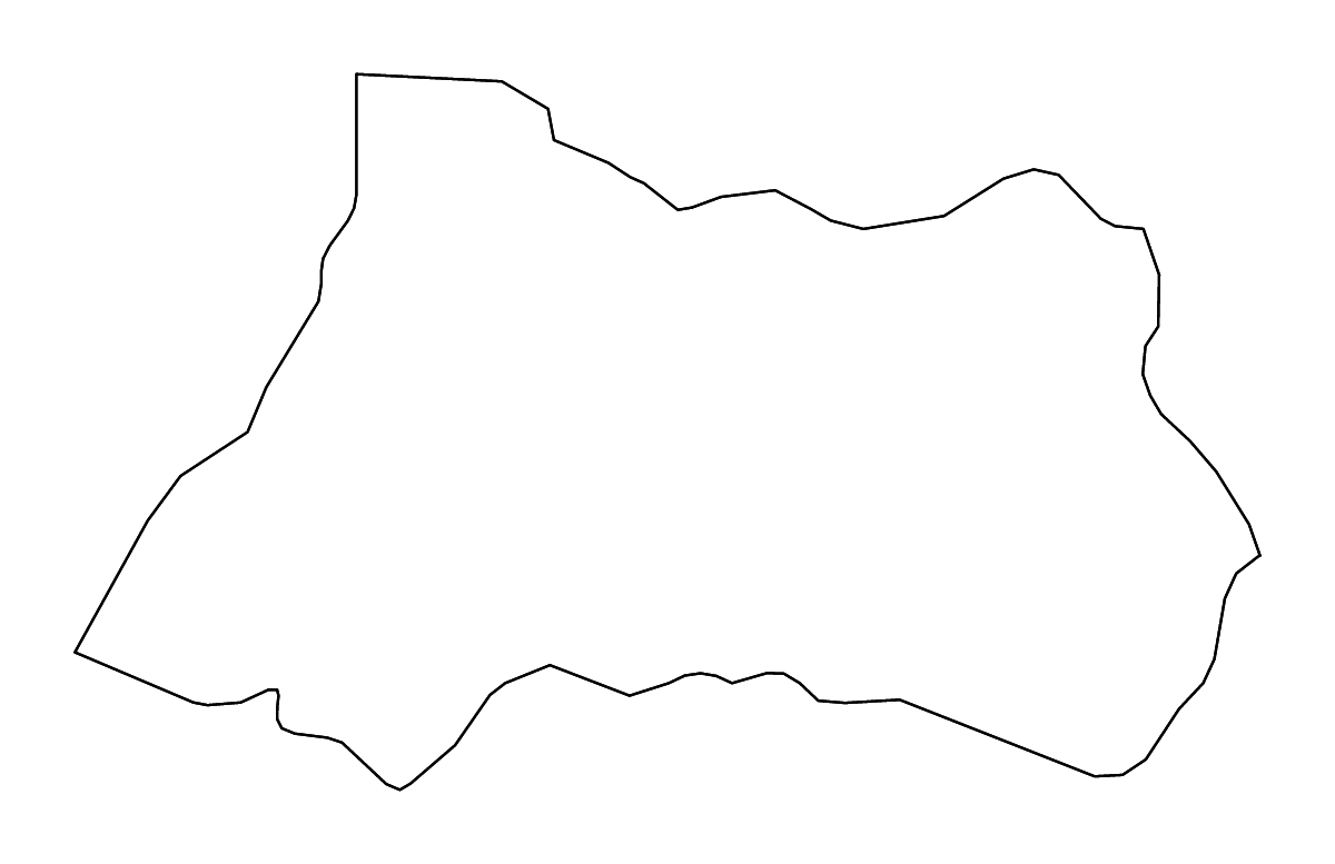 Mapa de contorno de Adjara, Georgia con ríos.