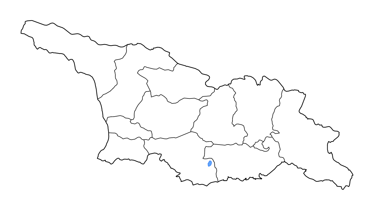 Mapa de contorno de Georgia con límites administrativos internos, lagos y ríos.