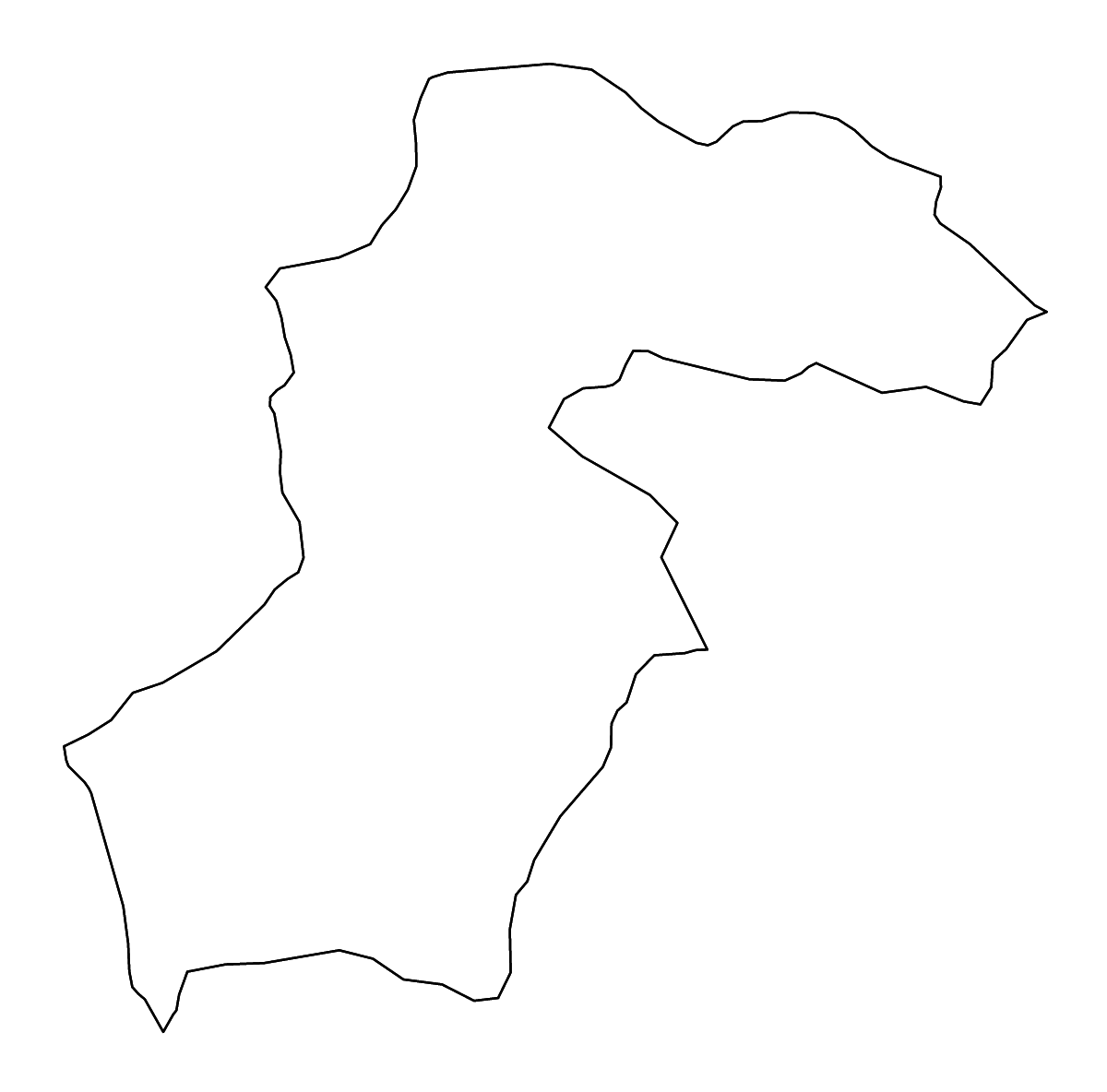 Carte de contour de Samegrelo-Zemo Svaneti, Georgia avec rivières.