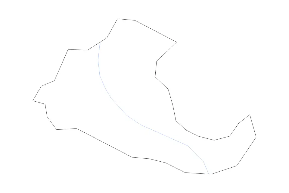 Outline map of Tbilisi Independent City, Georgia with subdivision borders and rivers.