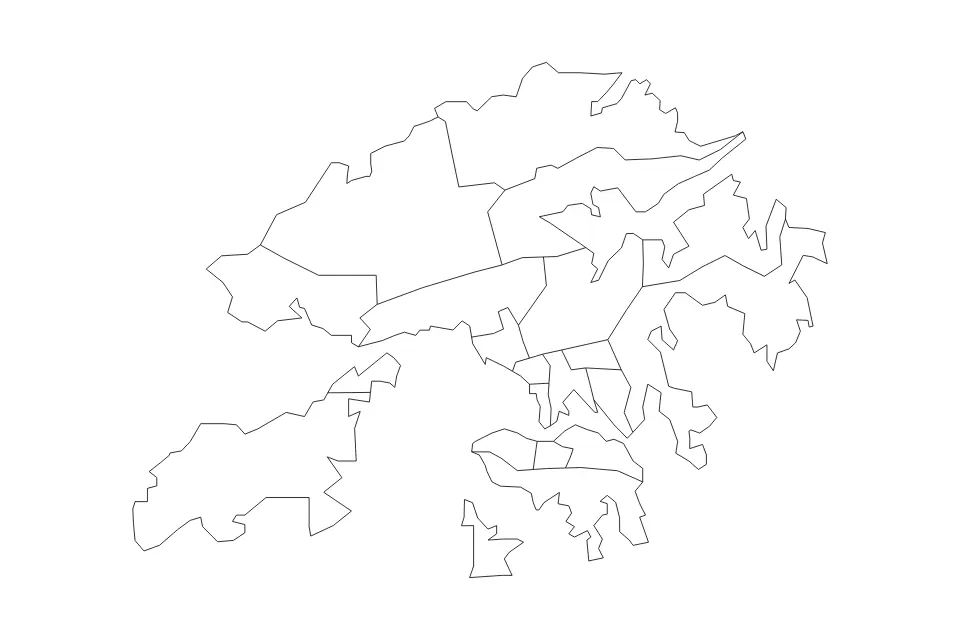Hong Kong outline map preview
